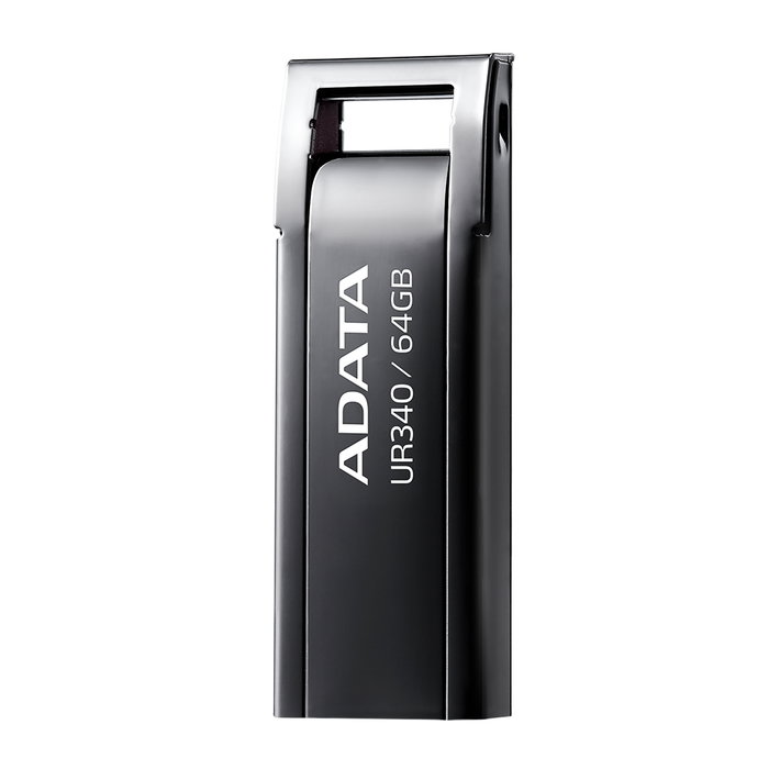 ADATA USB 3.2 Ur340 64GB Metal Negro AROY-UR340-64GBK - Pendrive, Lápiz USB, Hasta 100MB/s Lectura