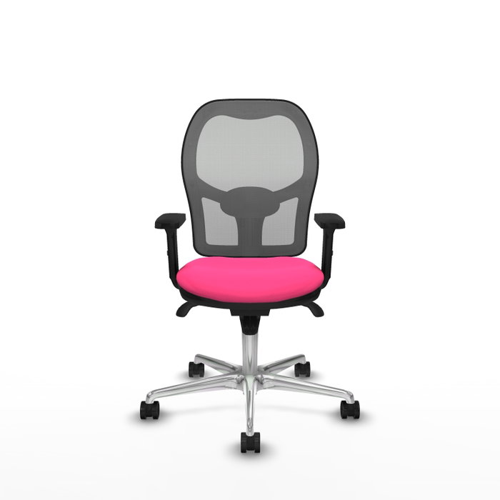 PIQUERAS Y CRESPO Silla de oficina Jorquera Rosa y Gris con mecanismo Sincro