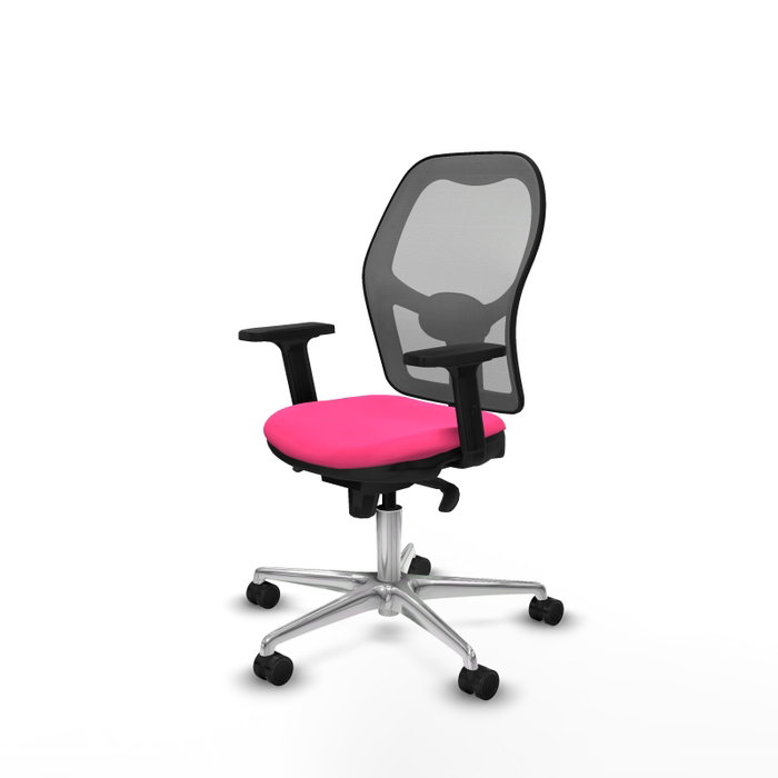 PIQUERAS Y CRESPO Silla de oficina Jorquera Rosa y Gris con mecanismo Sincro