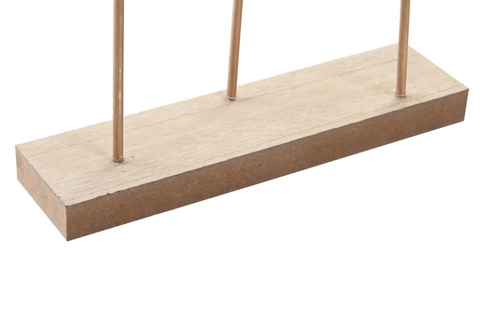 DKD Home Decor Decoración Metal MDF 32x6x38,5 Natural y Blanco