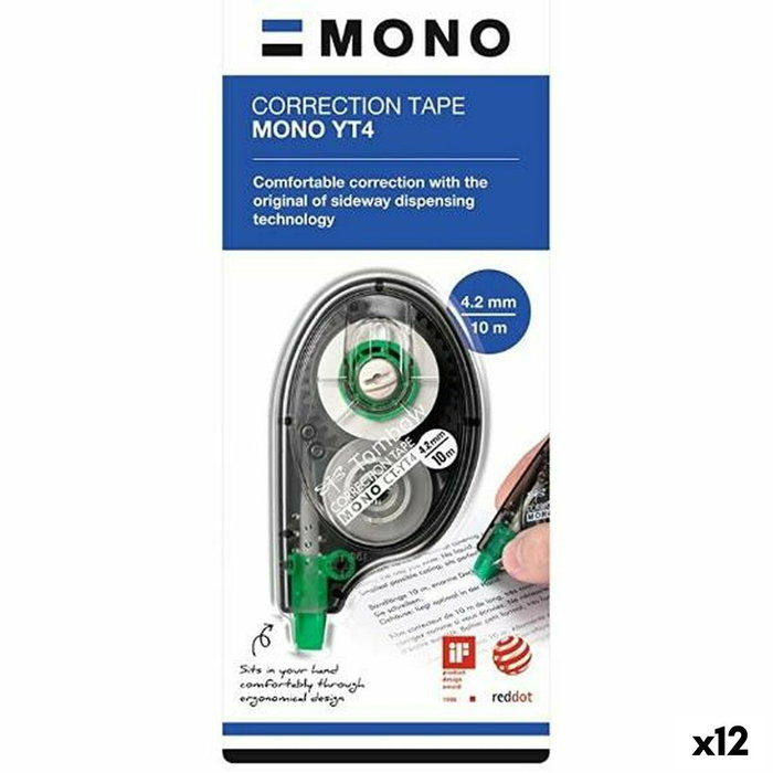 Tombow Cinta Correctora Mono YT 4,2mm x 10m (Set de 12)