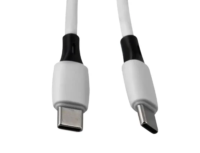 Q-connect Cable USB-C a USB-C PVC 1m Blanco