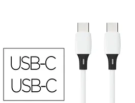 Q-connect Cable USB-C a USB-C PVC 1m Blanco
