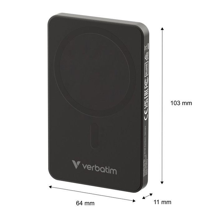Verbatim Essential Power Bank Magnético Inalámbrico 5000 mAh Negro