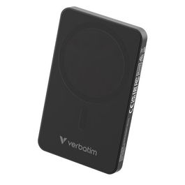 Verbatim Cargador Inalambrico Power Bank 5000 mAh con USB-C, Negro