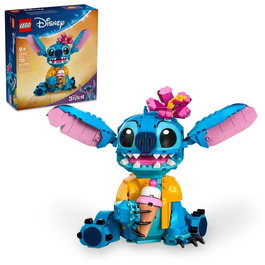 LEGO Disney Stitch 43249 - Set de Construcción de Personaje para Exponer con Orejas y Cabeza Móviles, Accesorios (Helado, Flor) - Juguete para Niños a Partir de 9 Años (730 Piezas)