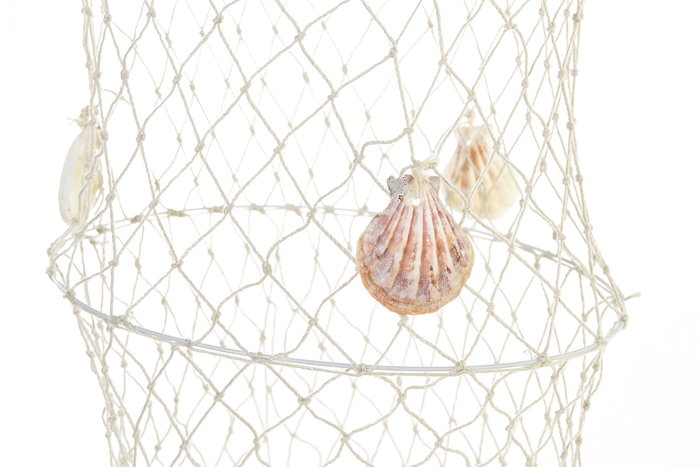 DKD Home Decor Decoracion Colgante Mediterraneo Natural Algodon Led 20 x 55 x 20 cm