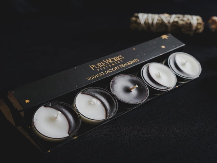 DKD Home Decor Set de 5 Velas Black Magic Negro