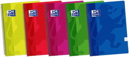 OXFORD Pack de 5 cuadernos espiral 4º con tapa extradura y 80 hojas