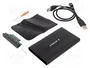 GEMBIRD Carcasa de disco 2,5 pulgadas USB 2.0 Aluminio Negro