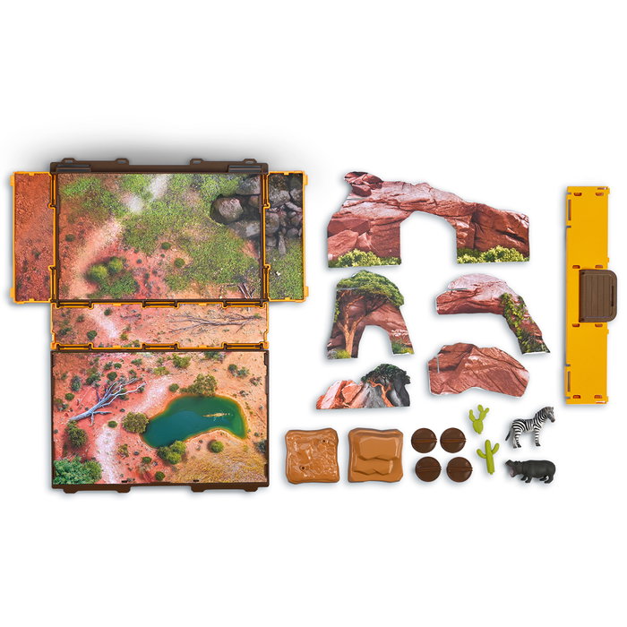 Collecta Libro-Juego Mundo Salvaje A1220 Maletín Plegable con Escenario y Figuras de Animales para Niños +3 Años