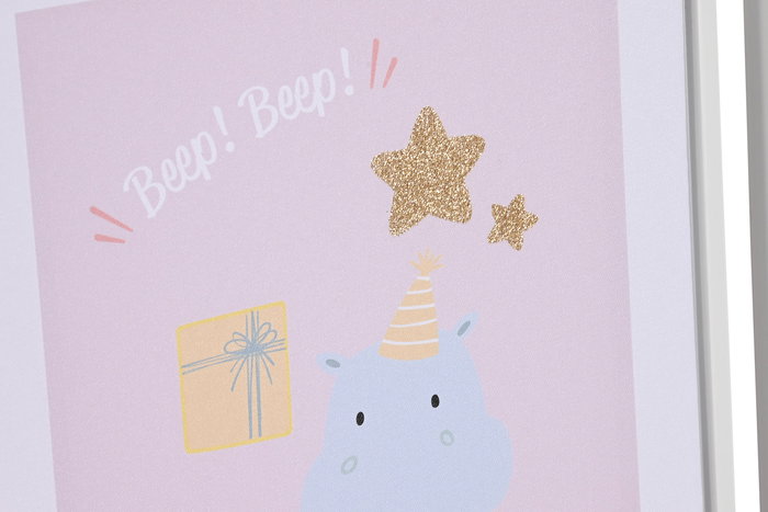 DKD Home Decor Cuadro Baby Animal Coche Lienzo PS Multicolor 2.5 x 40 x 30 cm (12 Unidades)