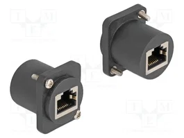 DeLOCK Módulo Tipo-D RJ45 hembra a hembra con tornillos negro