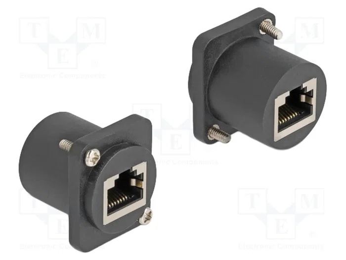 DeLOCK Módulo Tipo-D RJ45 hembra a hembra con tornillos negro