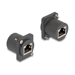 DeLOCK Módulo Tipo-D RJ45 hembra a hembra con tornillos negro