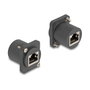 DeLOCK Módulo Tipo-D RJ45 hembra a hembra con tornillos negro