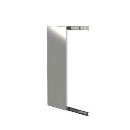 HERRAJES ALK Espejo Extraíble para Armario Acabado Plata Mate, Mecanismo Deslizante Giratorio, Altura 1000 mm (H), Sistema de Montaje Lateral