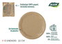 Algon Set 10 Platos Redondos Cartón Kraft 22 cm (24 Unidades)