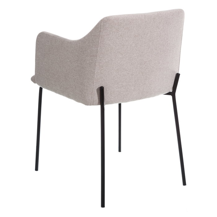Silla Beige Tejido-Metal Moderno Salón 52,50 X 53 X 77 cm (Set de 2)