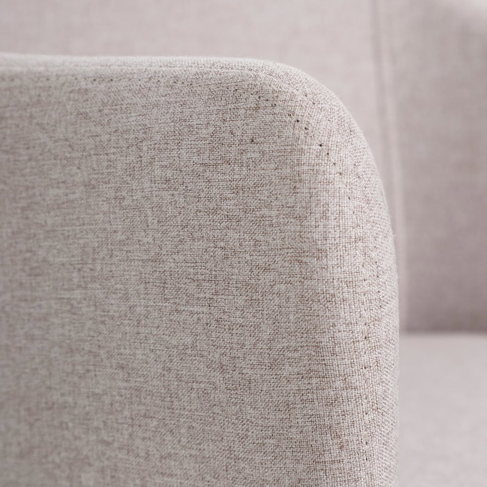 Silla Beige Tejido-Metal Moderno Salón 52,50 X 53 X 77 cm (Set de 2)