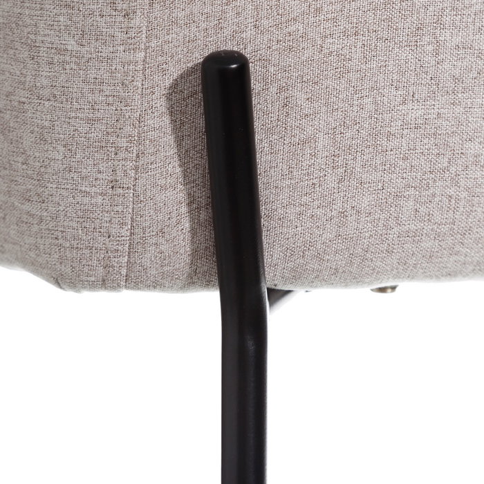 Silla Beige Tejido-Metal Moderno Salón 52,50 X 53 X 77 cm (Set de 2)