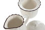 DKD Home Decor Set de 2 Azucareros de Porcelana Louvre Loving 24 Blanco y Marrón