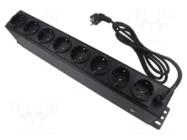 LogiLink Regleta de alimentación PDU 19'' 8 tomas con interruptores independientes