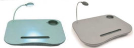 DKD Home Decor Bandeja LED PP Ordenador Surtido de 2 unidades (Blanco y Gris) inevitablemente