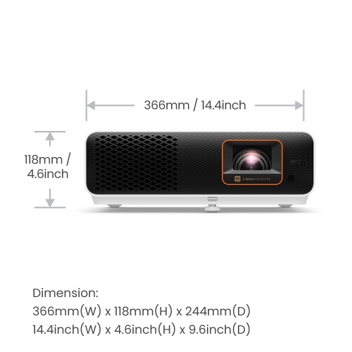 BenQ 9H.JSC77.17E Videoproyector de Corto Alcance 2160p 4K, 2200 Lúmenes ANSI, DLP, Proyector para Cine en Casa, Negro/Blanco