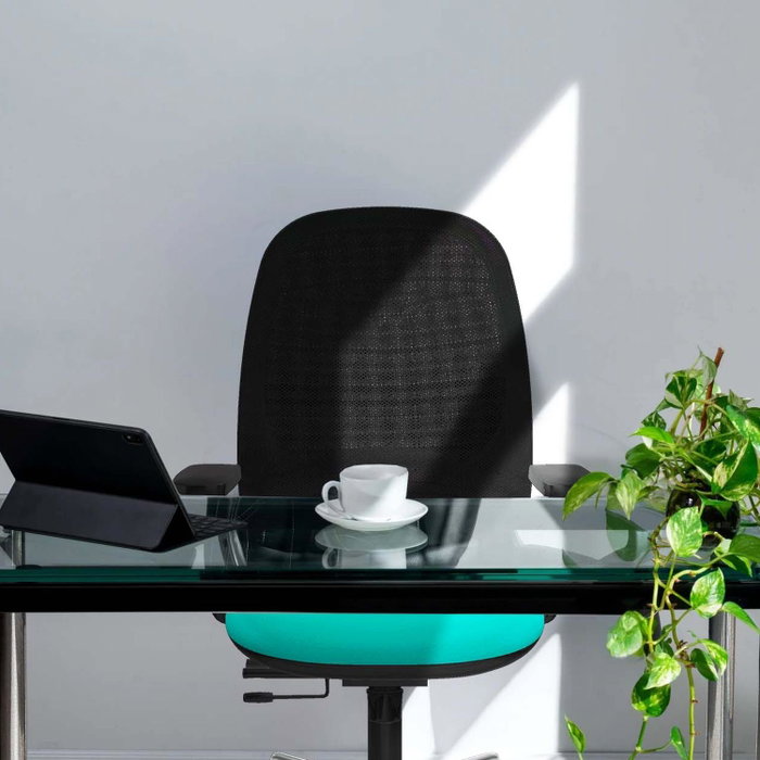 PIQUERAS Y CRESPO Silla de oficina Cilanco Azul claro con malla negra PIQUERAS Y CRESPO Silla de oficina Cilanco Azul claro con malla negra