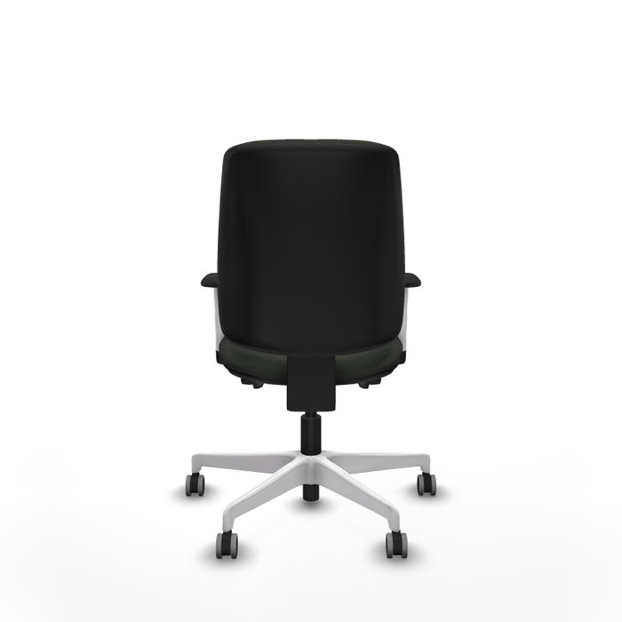 PIQUERAS Y CRESPO Alares Silla de Oficina Tapizada Bali Negro con Brazos y Base Blancos