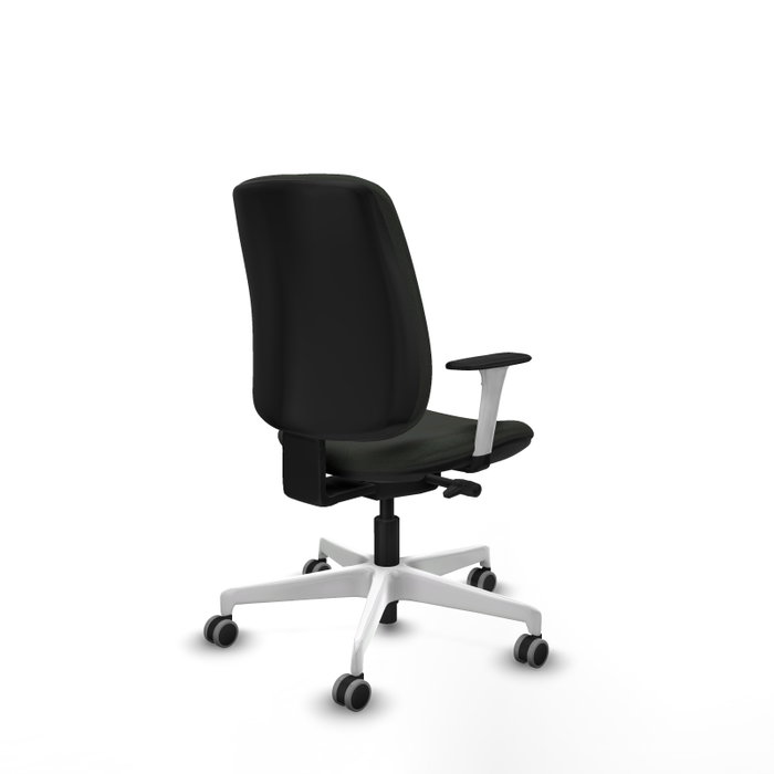 PIQUERAS Y CRESPO Alares Silla de Oficina Tapizada Bali Negro con Brazos y Base Blancos