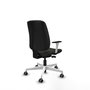 PIQUERAS Y CRESPO Alares Silla de Oficina Tapizada Bali Negro con Brazos y Base Blancos