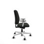 PIQUERAS Y CRESPO Alares Silla de Oficina Tapizada Bali Negro con Brazos y Base Blancos