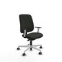 PIQUERAS Y CRESPO Alares Silla de Oficina Tapizada Bali Negro con Brazos y Base Blancos