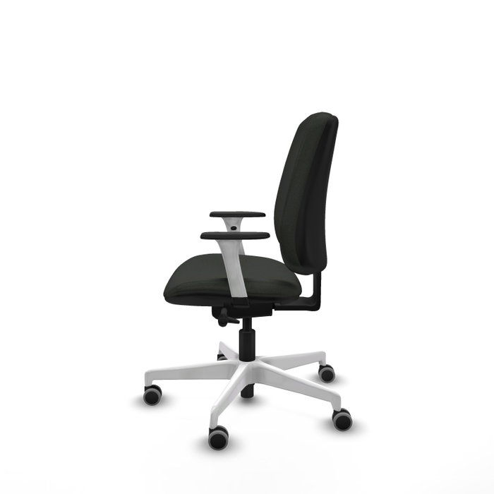 PIQUERAS Y CRESPO Alares Silla de Oficina Tapizada Bali Negro con Brazos y Base Blancos