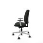 PIQUERAS Y CRESPO Alares Silla de Oficina Tapizada Bali Negro con Brazos y Base Blancos