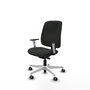 PIQUERAS Y CRESPO Alares Silla de Oficina Tapizada Bali Negro con Brazos y Base Blancos