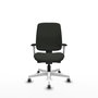 PIQUERAS Y CRESPO Alares Silla de Oficina Tapizada Bali Negro con Brazos y Base Blancos