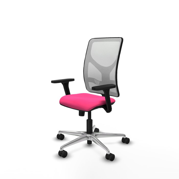 PIQUERAS Y CRESPO Silla de oficina Motilla con mecanismo Sincro, Rosa y Blanco