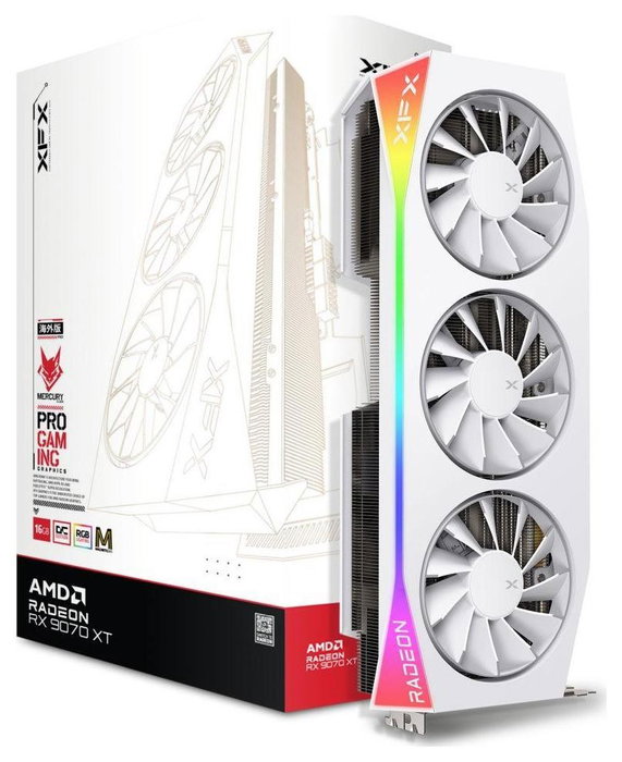 XFX Mercury Radeon RX 9070 XT OC Magnetic Air Edition 16GB Blanco