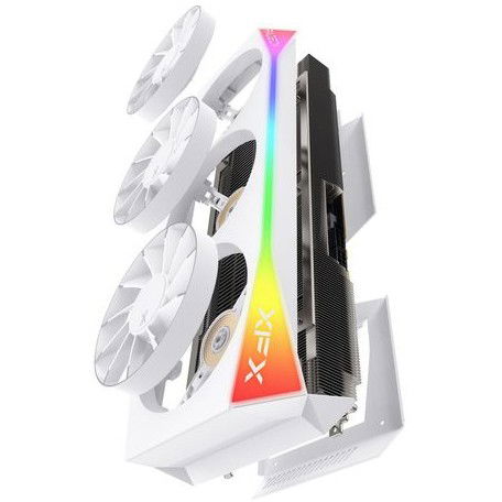XFX Tarjeta Gráfica Mercury Magnetic Air RGB OC Radeon RX 9070 XT 16GB GDDR6 3 Ventiladores Blanca