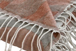 DKD Home Decor Manta Rosa Multicolor Jacquard 170 x 130 cm Poliéster y Acrílico 300 gsm