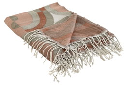 DKD Home Decor Manta Rosa Multicolor Jacquard 170 x 130 cm Poliéster y Acrílico 300 gsm