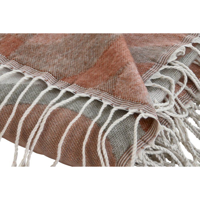 DKD Home Decor Plaid Jacquard Rosa y Multicolor 130x170 cm