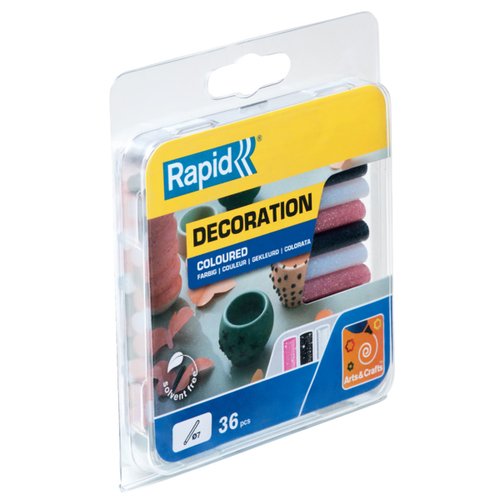 RAPID Cola Termofusible en Barra Rapid D7 Universal Blister de 36 (Blanco/Fucsia/Negro) RAPID Cola Termofusible en Barra Rapid D7 Universal Blister de 36 (Blanco/Fucsia/Negro)