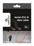 Gembird CC-SATAM-DATA Cable de datos SATA III 0.5 metros con clip de seguridad, conexión Hembra/Hembra, Negro y Rojo, velocidad 6 Gbit/s