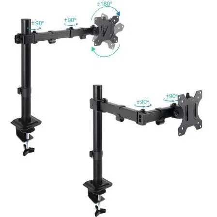 TooQ Soporte de Mesa para Monitor DB1801TN-B Giratorio Inclinable para Pantallas de 17 a 32 Pulgadas hasta 8kg Negro