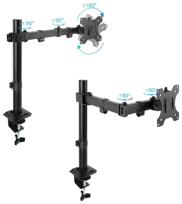 TooQ Soporte de Mesa para Monitor 17-32 pulgadas Negro