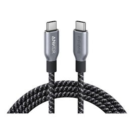 Anker USB-C a USB-C Cable PCR 240W 1.8m Reciclado Tejido Suave Robusto Certificado USB IF Negro - Cable Cargador Rápido para Laptop, Teléfono, Tableta